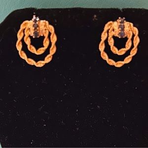 14k & sapphire rope earrings
